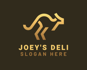 Joey - Gold Gradient Kangaroo logo design