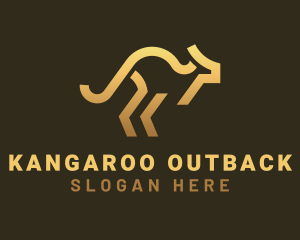 Gold Gradient Kangaroo logo design