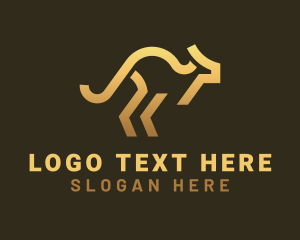 Gold Gradient Kangaroo Logo