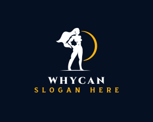 Lady - Fit Woman Fitness logo design