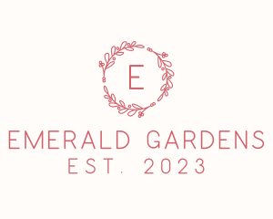 Organic Garden Wreath  logo design