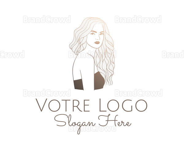 Beauty Woman Hairstylist Logo