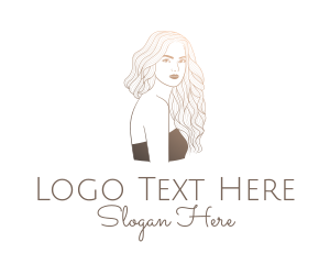 Beauty Woman Hairstylist  Logo