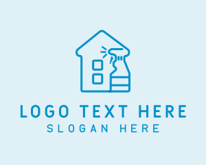 Cleaning Services - House Spray Bottle Cleaner logo design
