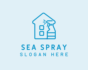 House Spray Bottle Cleaner logo design