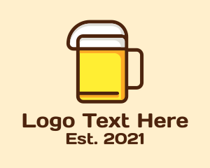 Beer Glass - Minimalist Beer Icon logo design