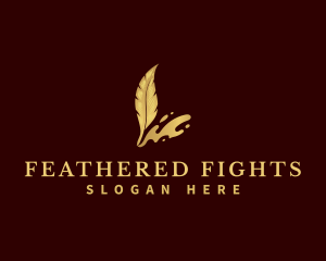 Feather Quill Ink Pen logo design