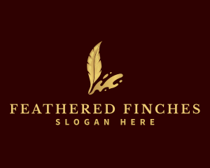 Feather Quill Ink Pen logo design