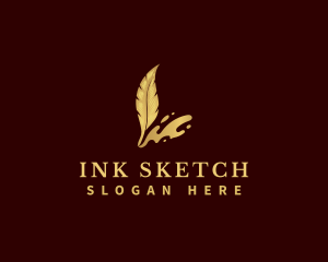 Feather Quill Ink Pen logo design