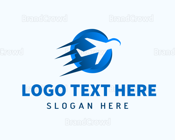 Fast Airplane Jet Transport Logo