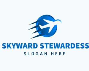 Stewardess - Fast Airplane Jet Transport logo design