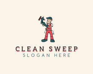 Custodian - Janitorial Sanitation Cleaner logo design