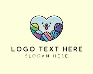 Easter Egg Hunt - Easter Egg Heart logo design