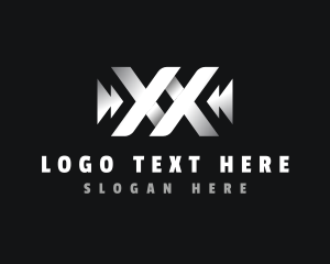 Mirror - Metal Arrow Fabrication Letter XX logo design