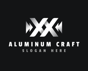 Aluminum - Metal Arrow Fabrication Letter XX logo design