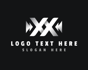 Metal - Metal Arrow Fabrication Letter XX logo design