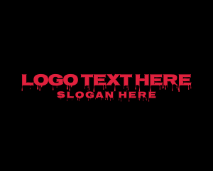 Thriller - Blood Creepy Wordmark logo design