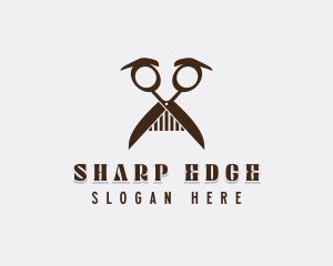 Scissor - Barbershop Hairstylist Grooming logo design