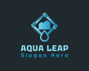 Blue Water Pipe Drop logo design