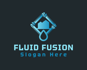 Blue Water Pipe Drop logo design