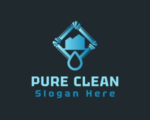 Blue Water Pipe Drop logo design