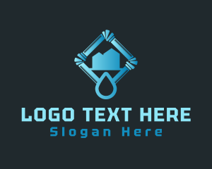 Blue Water Pipe Drop Logo