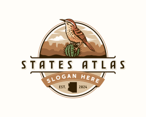 Arizona Cactus Wren Bird logo design