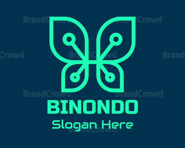Green Tech Butterfly Logo