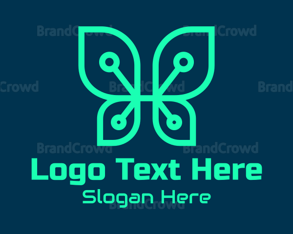 Green Tech Butterfly Logo