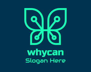 Green Tech Butterfly  Logo