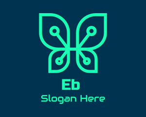 Internet - Green Tech Butterfly logo design