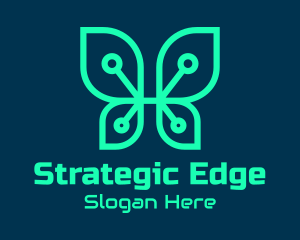 Programmer - Green Tech Butterfly logo design