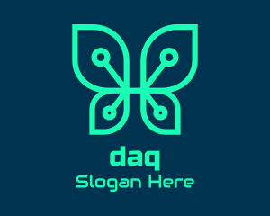 Clan - Green Tech Butterfly logo design
