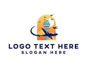 Airport - Airport Tower Airplane logo design