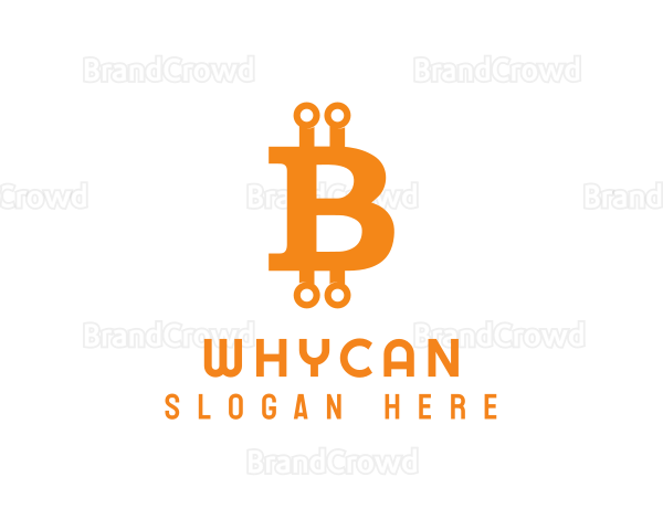 Orange Crypto Letter B Logo