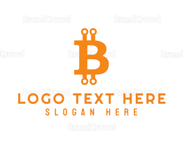 Orange Crypto Letter B Logo