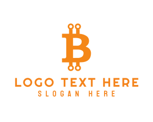 Coin - Orange Crypto Letter B logo design
