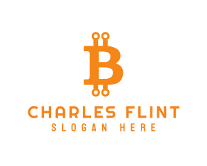 Legal - Orange Crypto Letter B logo design