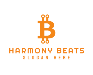 Money - Orange Crypto Letter B logo design