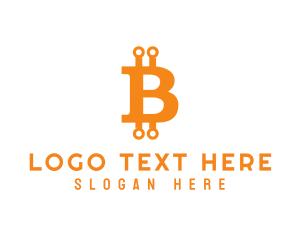 Legal - Orange Crypto Letter B logo design