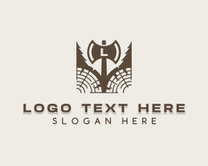 Handicraft - Axe Woodwork logo design