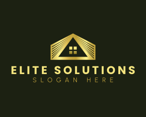 Broker - Geometric House Roofing logo design