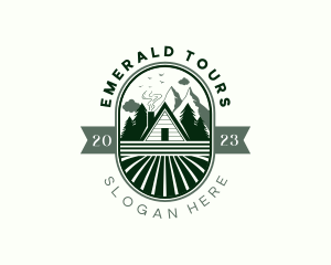 Mountain Forest Cabin logo design