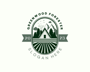 Mountain Forest Cabin logo design