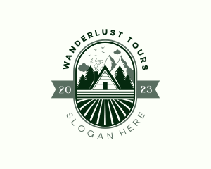 Mountain Forest Cabin logo design