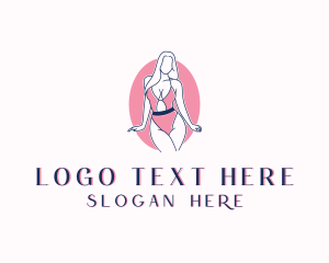 Waxing Hair Removal - Sexy Swimsuit Bikini logo design