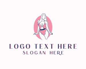Female Body - Sexy Swimsuit Bikini logo design