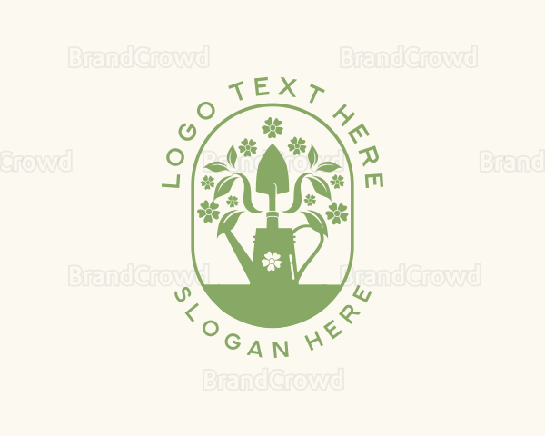Gardening Hand Shovel Pot Logo