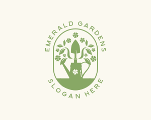 Gardening Hand Shovel Pot logo design