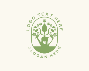 Planting - Gardening Hand Shovel Pot logo design